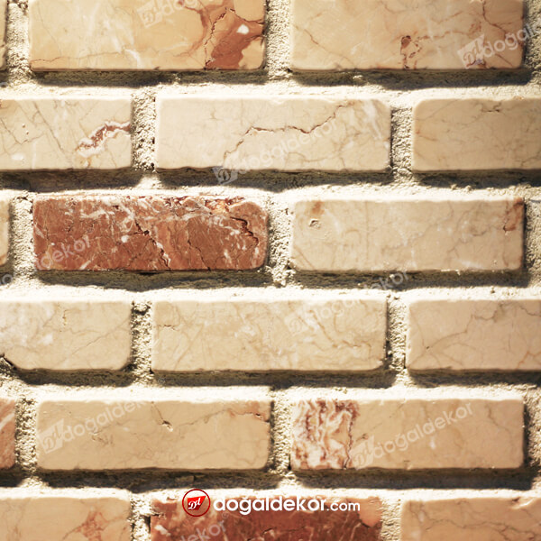 Dekoratif Tuğla Duvar Kaplama Serisi ( Kırmızılı Bej ) 4.8x15cm - DT1624